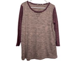 Harmony Balance Workout Top Size Large ¾ length Sleeves Heathered